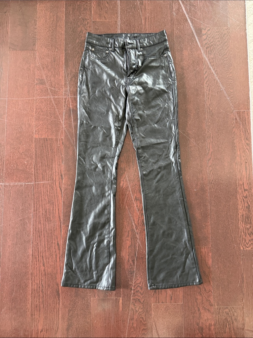 American Eagle Faux Leather Flare pants